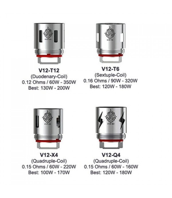 Smok TFV12 Coils / (T12, T6, X4, Q4) Atomizer Heads (3 Pack)