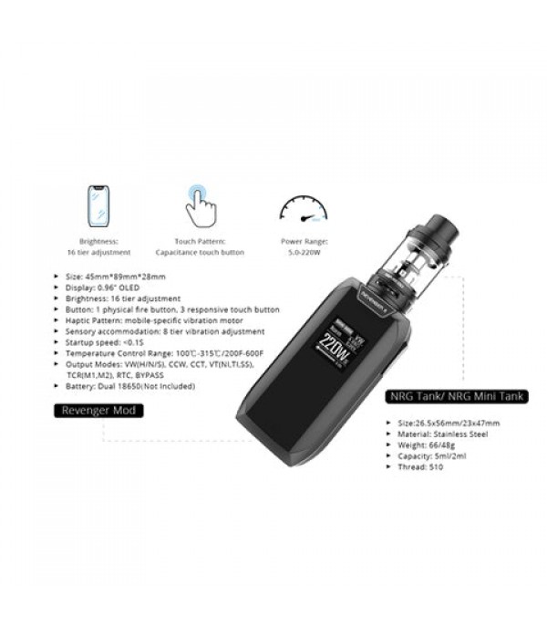 Vaporesso Revenger X 220W TC Starter Kit (w/ NRG Tank)